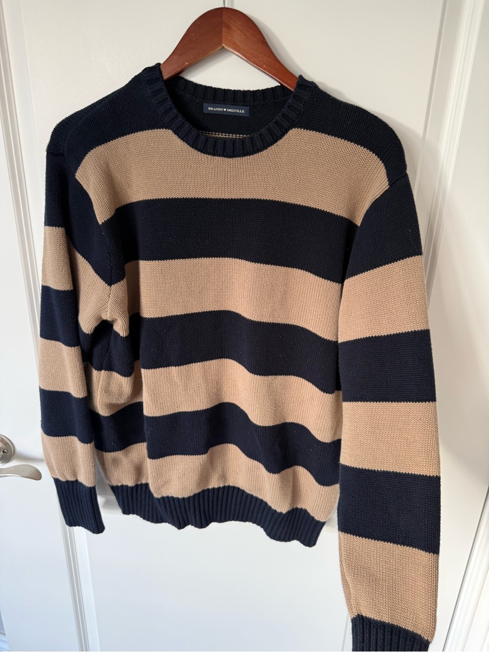 Brandy Melville Striped Cotton Crewneck